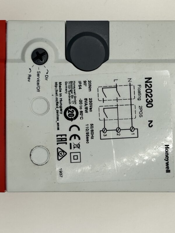 Honeywell actuator 230Vac Part No: N20230. - Image 2